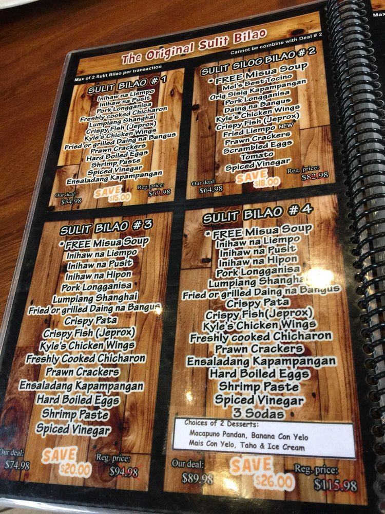 Menu at Isla Restaurant, San Bruno