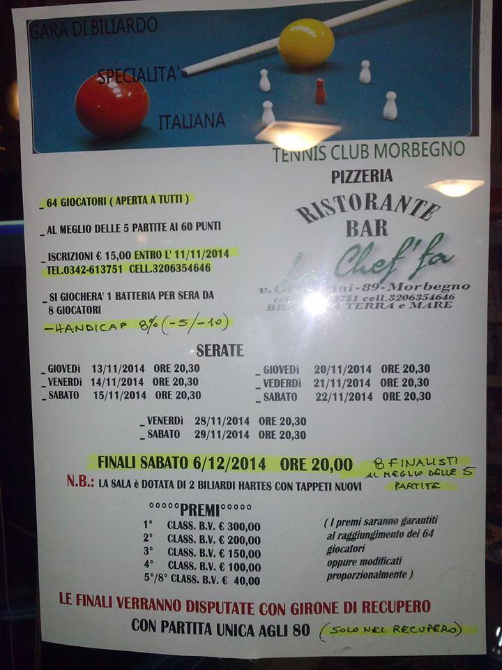 Menu di Ristorante bar La Chef ' fà 