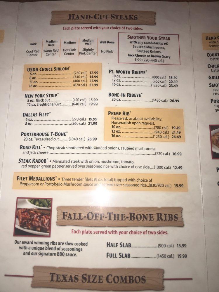 Texas Roadhouse Menu With Prices 2024 Elayne Felisha