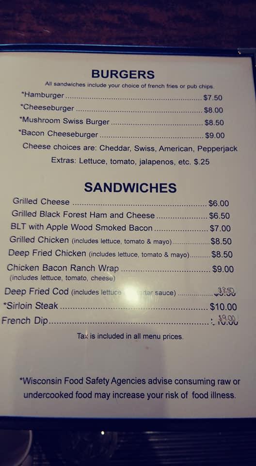 Menu at Frog Pond Bar & Grill, Morrisonville