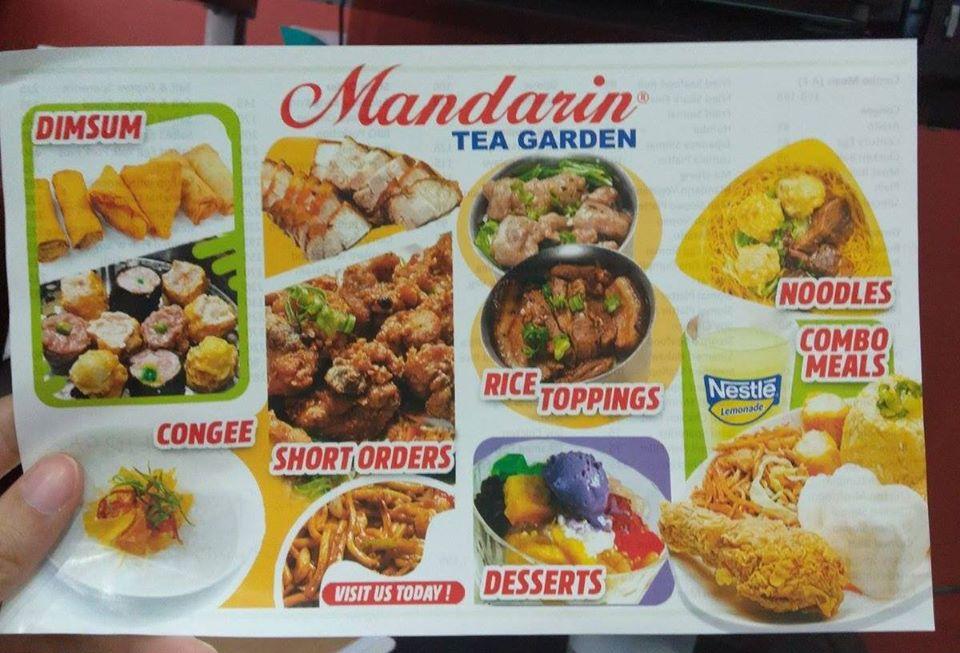 Menu at Mandarin Tea Garden restaurant, Kidapawan City