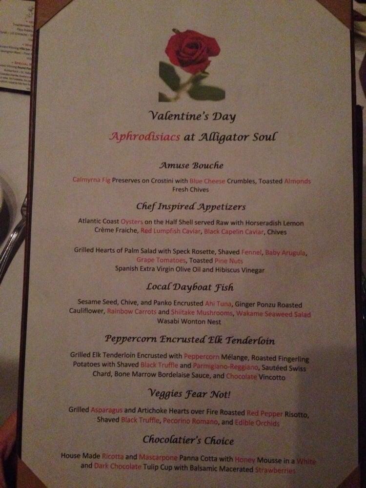 Menu at Alligator Soul Restaurant, Savannah