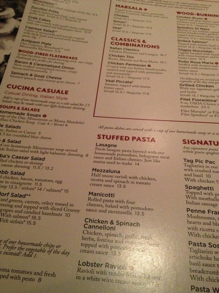 Menu At Carrabbas Italian Grill Restaurant Port St Lucie Sw