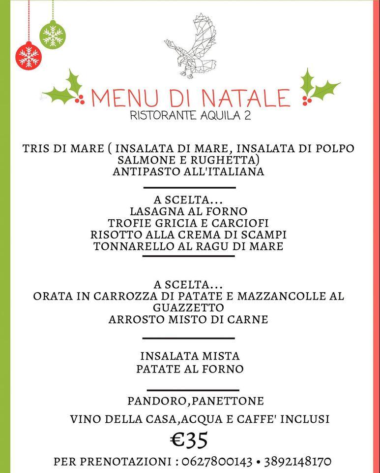 Menu di L’Aquila D’oro Rome 