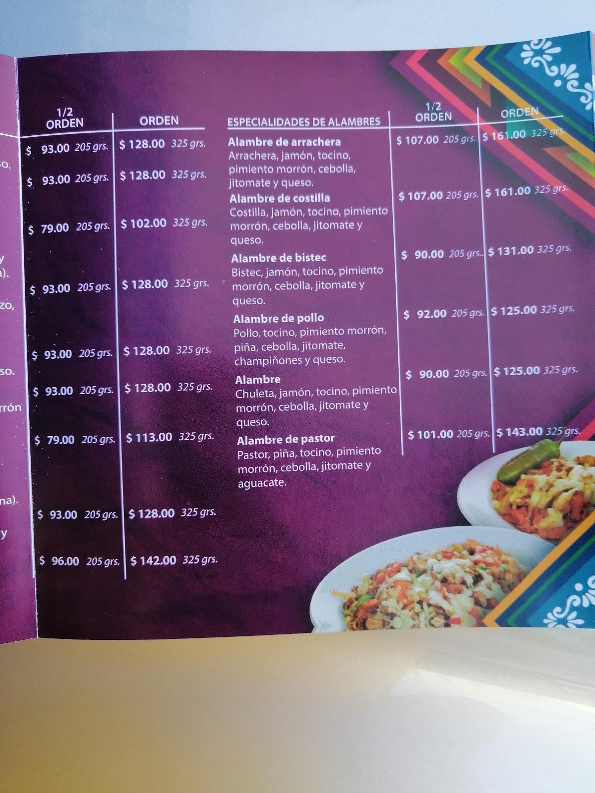 Carta del restaurante Tacos Los Tarascos San Agustín express, San Agustín