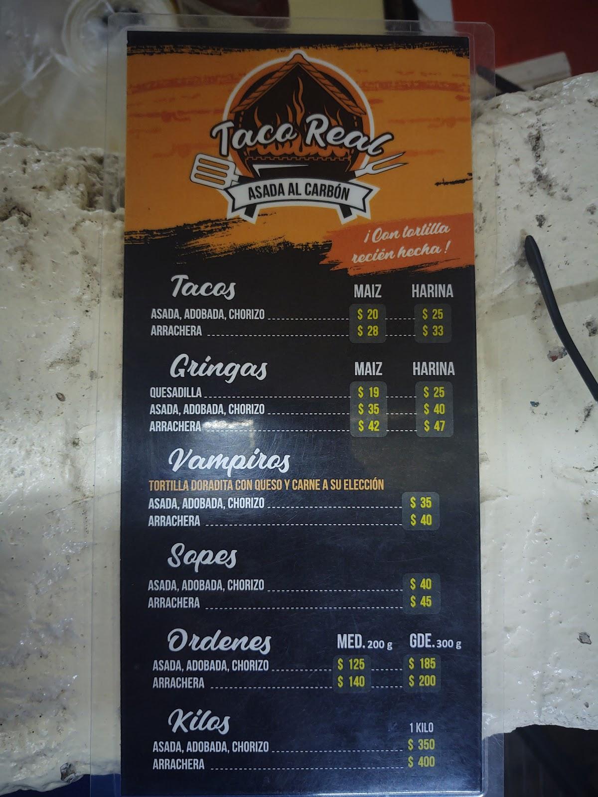 Menu At Taco Real Restaurant Los Gavilanes