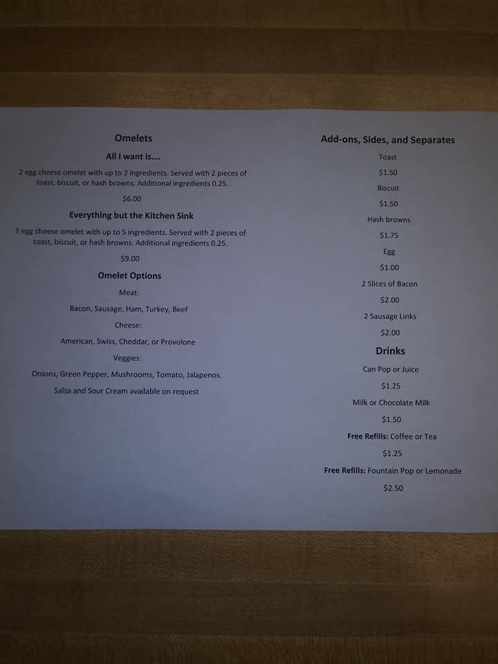 Menu at Hilltop Lanes and Event Center pub & bar, Dodge