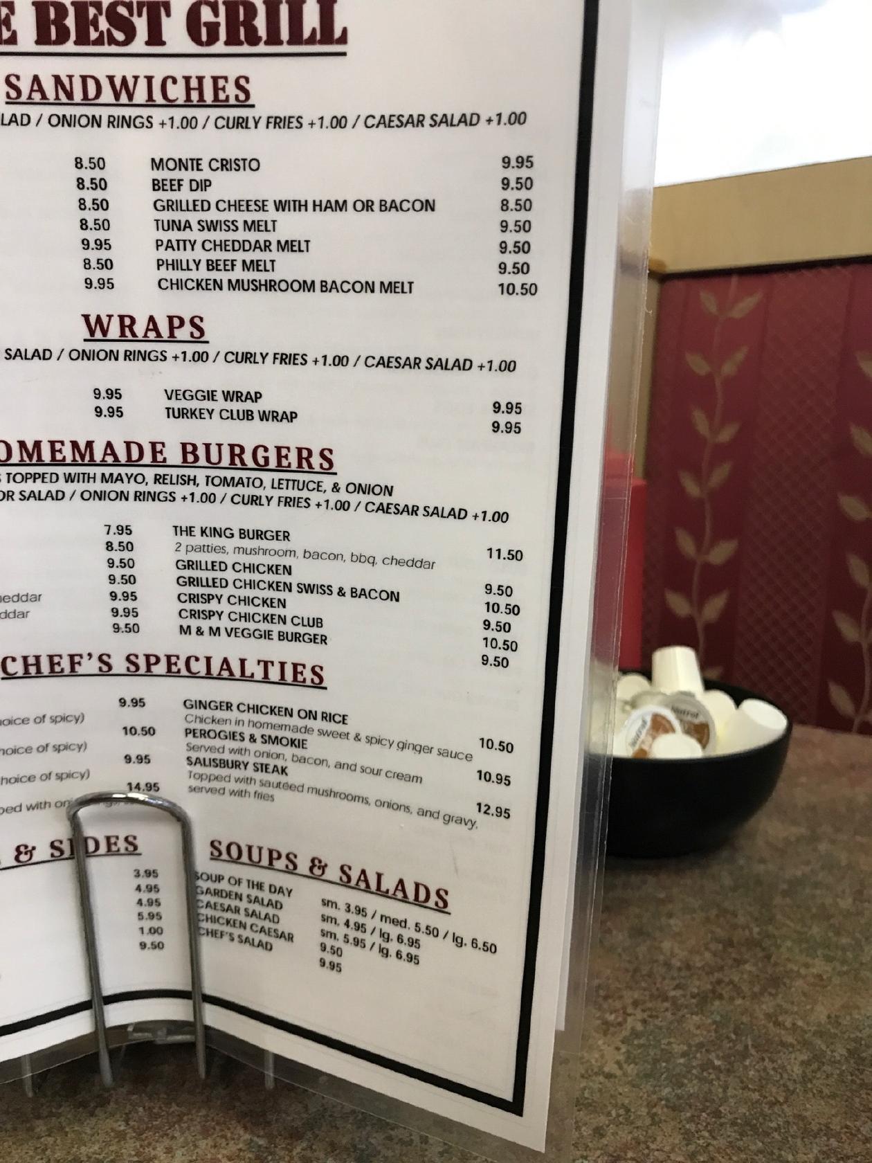 Menu at The Best Grill restaurant, Langley Township