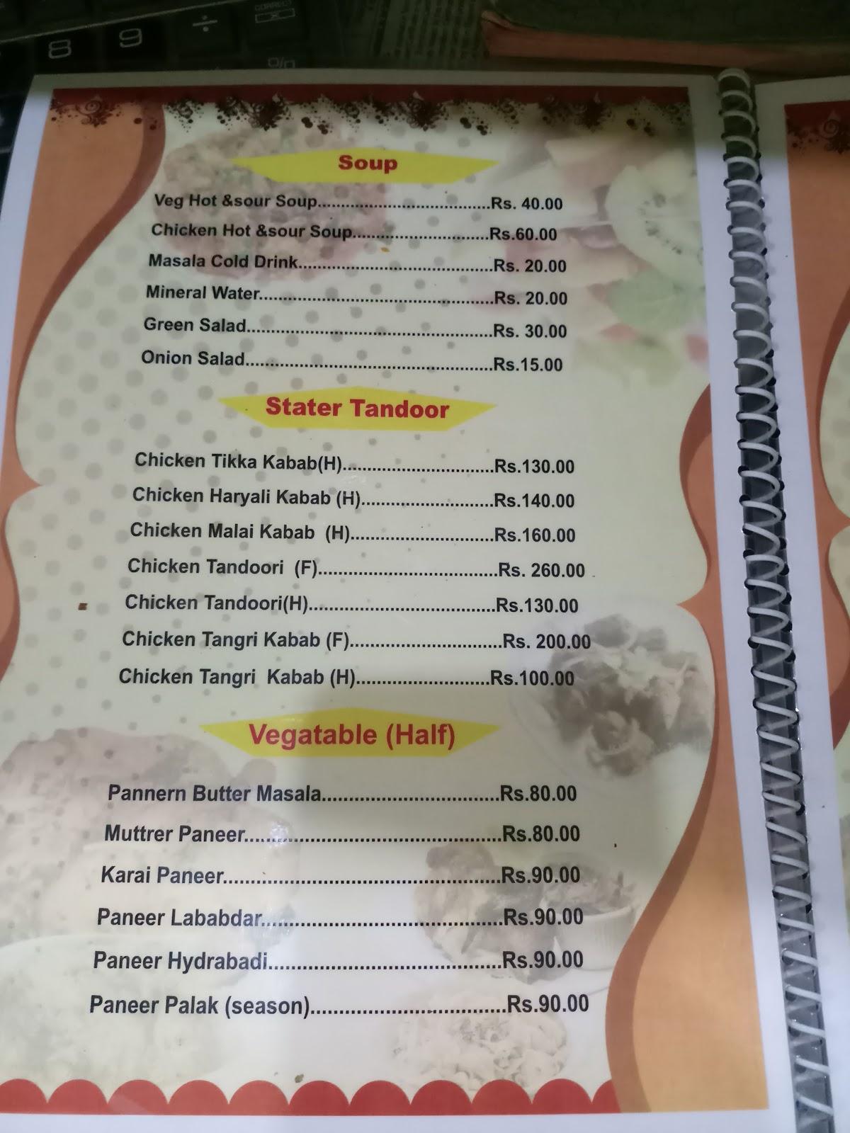 Menu at The Pakwan Family Restaurant, Bhubaneswar, N6/7