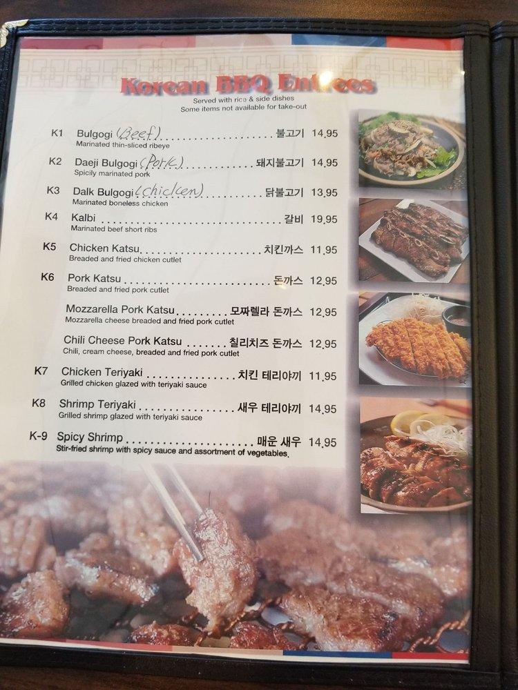 Menu at KOGI Korean BBQ, Tucson