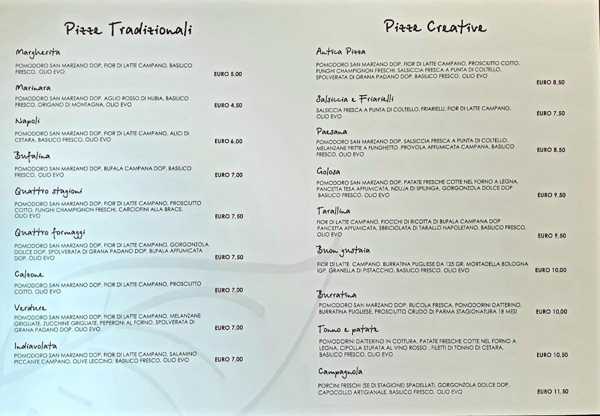 Menu da Antica Pizza ristorante, Busto Arsizio