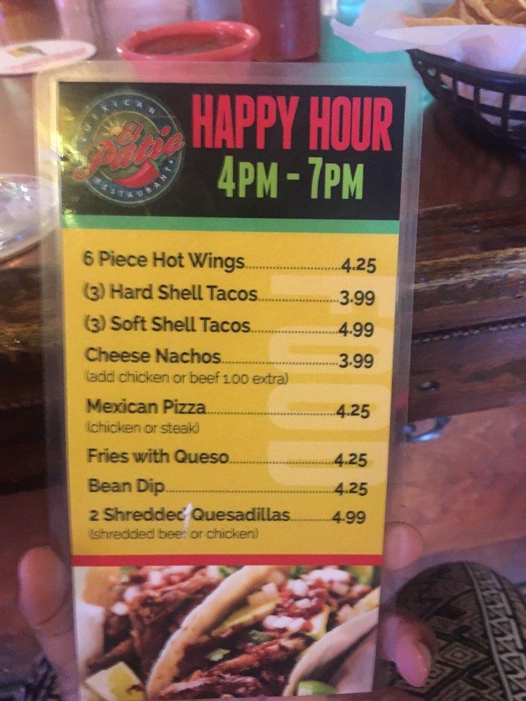 Menu at El Patio Mexican Restaurant, Conway, US501