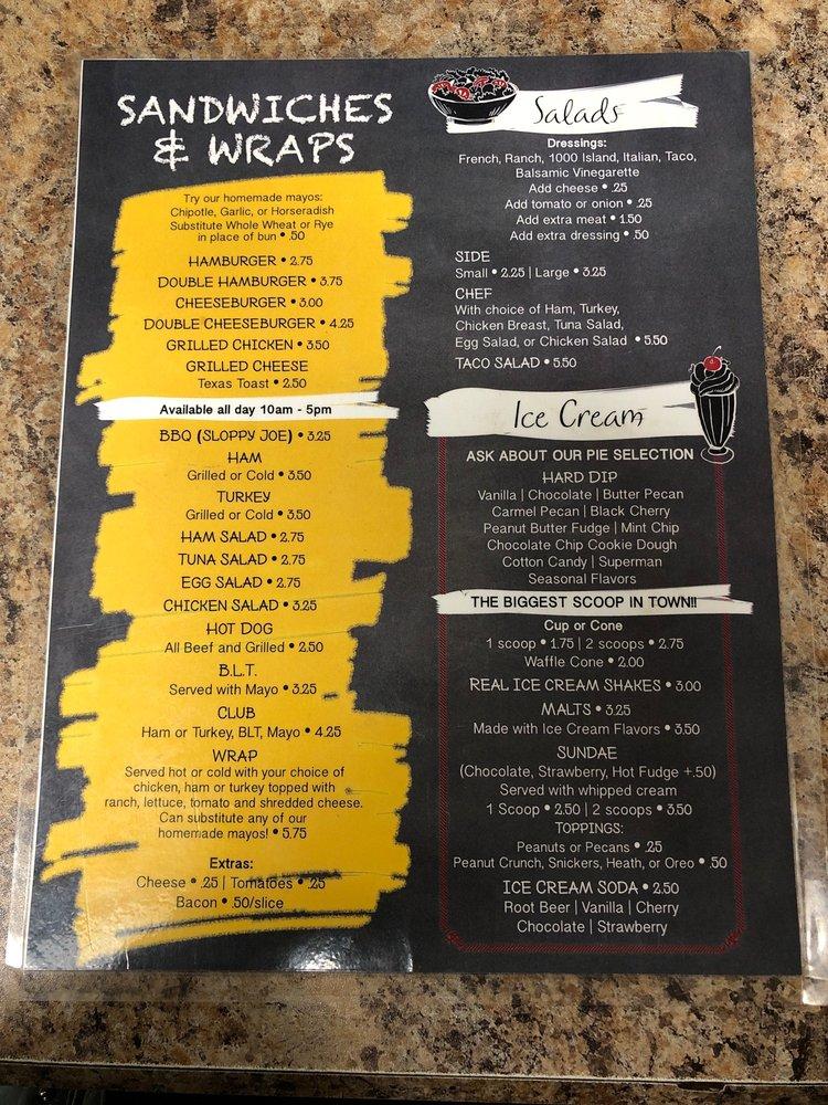 Menu at John's Place restaurant, Peru