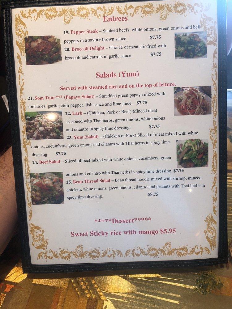 Menu at Thai Papaya restaurant, Hampton, N Armistead Ave