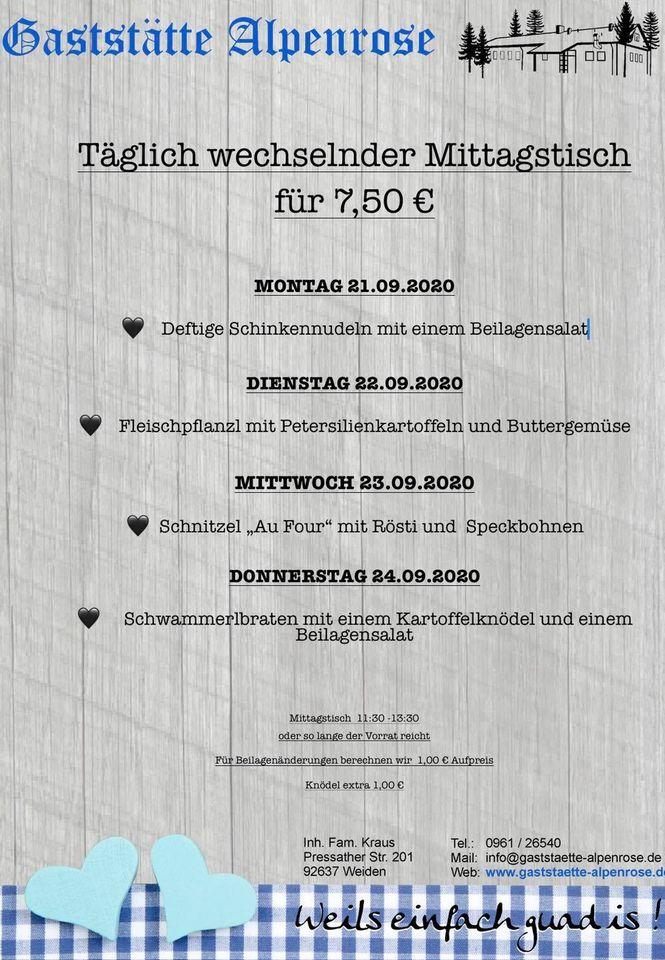 Ristorante Pinseria Alpenrose Weiden In Der Oberpfalz Menu