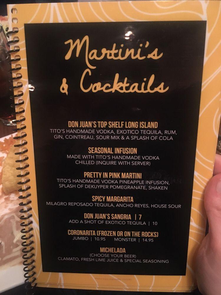 Menu at Don Juan Mexican Restaurant Brighton, Brighton