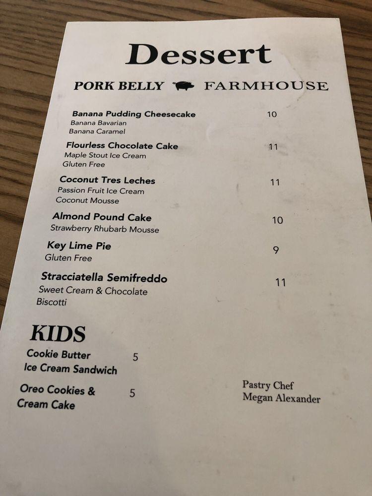 Menu at Pork Belly Farmhouse steakhouse, Nolensville, Nolensville Rd 4