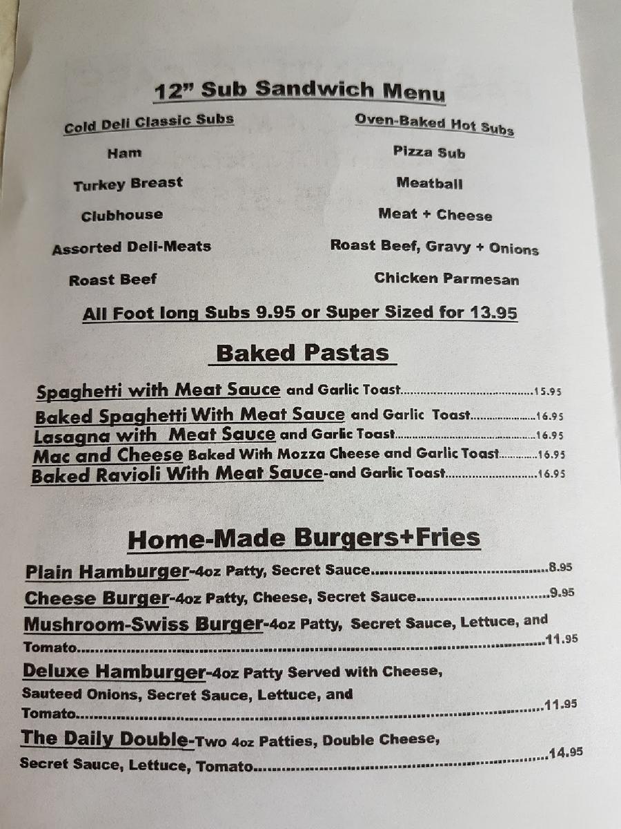 Menu at Dede's Diner/ Fast Ernie's Cafe, Turtleford