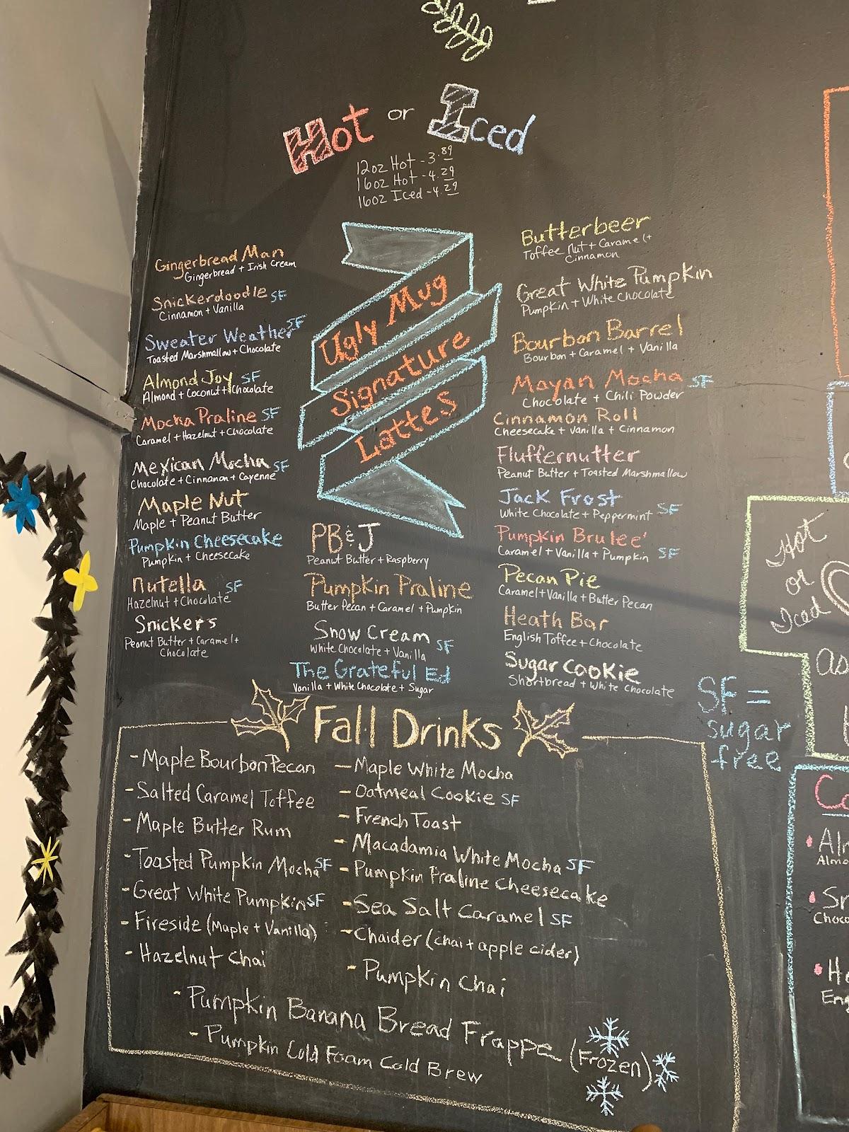 Menu at The Ugly Mug Coffee House, Barbourville