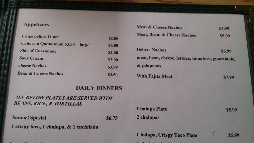 Menu at L & S Mexican Restaurant, Luling, 310 E Pierce St