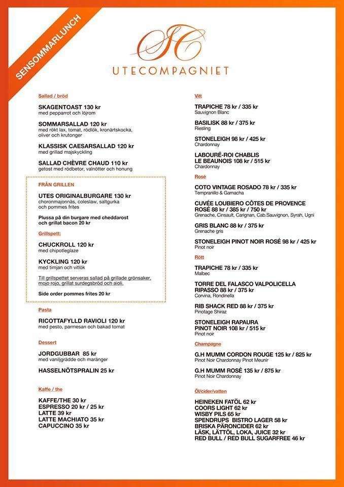 Menu at Stureplan 1 pub & bar, Stockholm