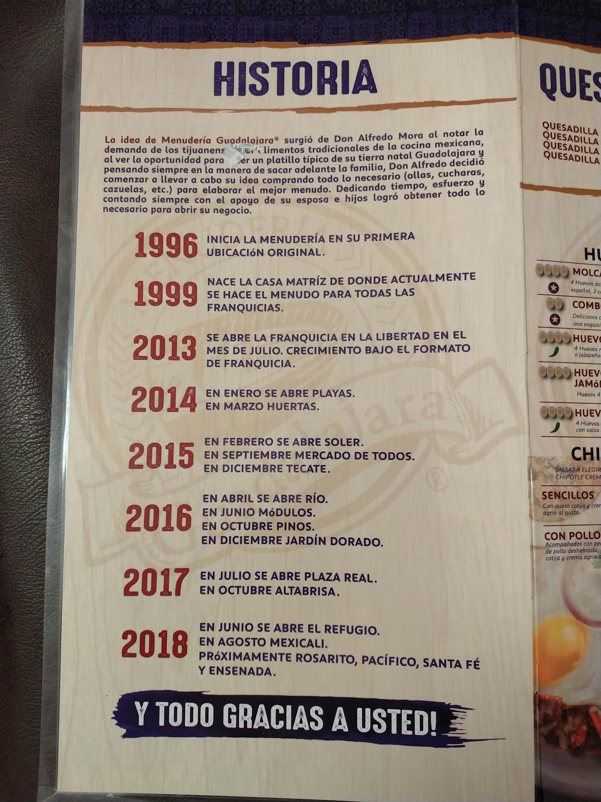 Menu at Menuderia Guadalajara Módulos E l mejor menudo de tijuana restaurant, Tijuana, Ave. José