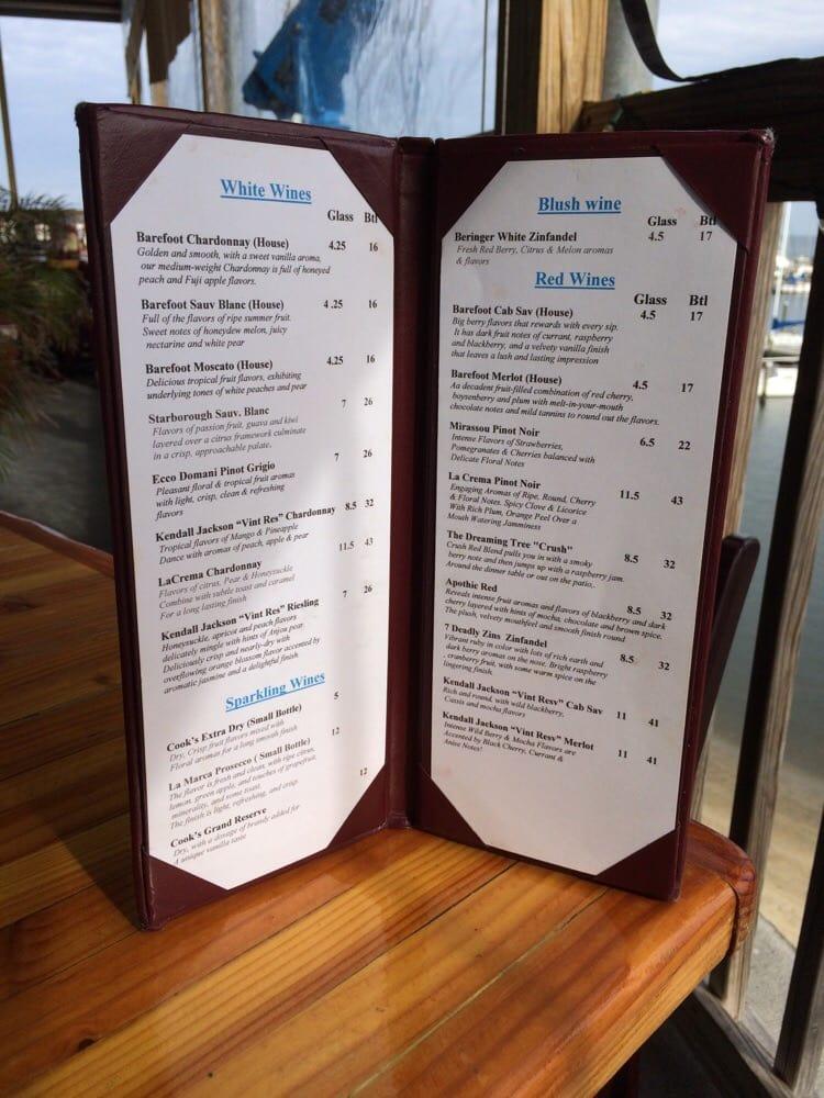 Menu at Steve's Marina Restaurant, Long Beach, 213 Beach Blvd E