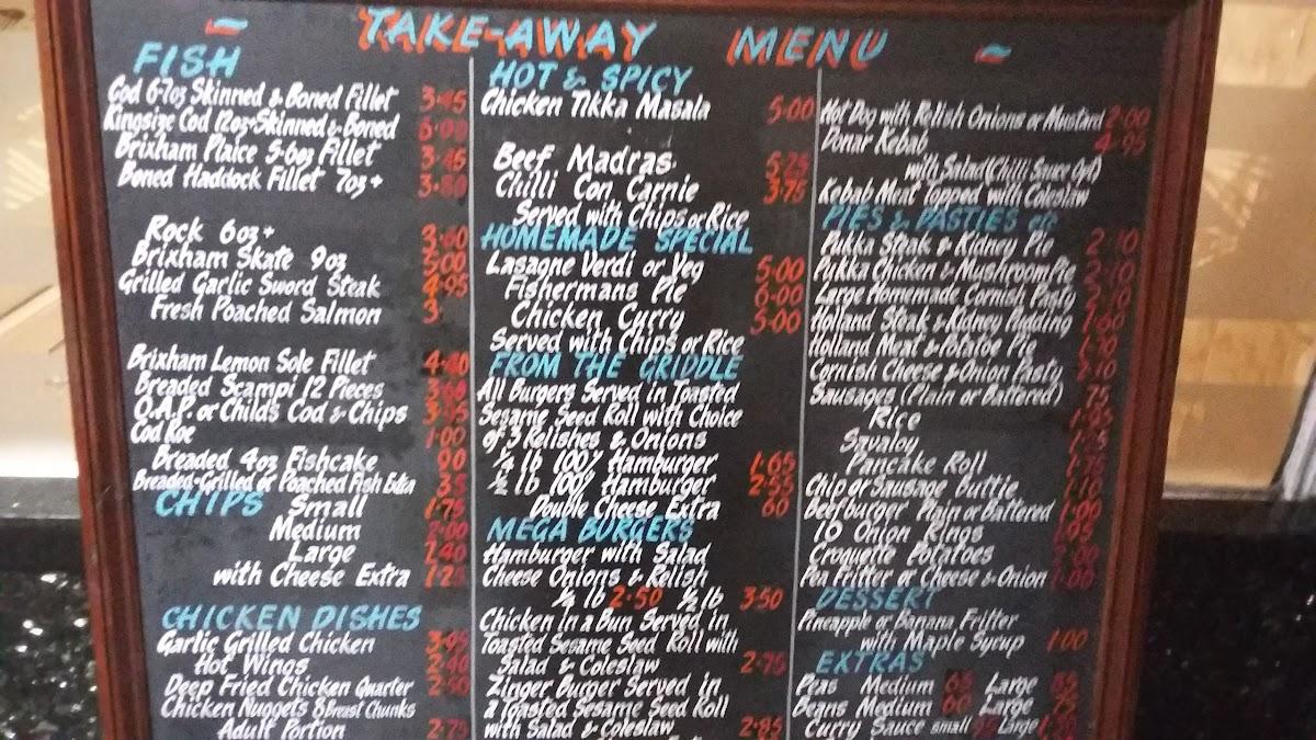 Menu at The London Fryer fast food, Paignton