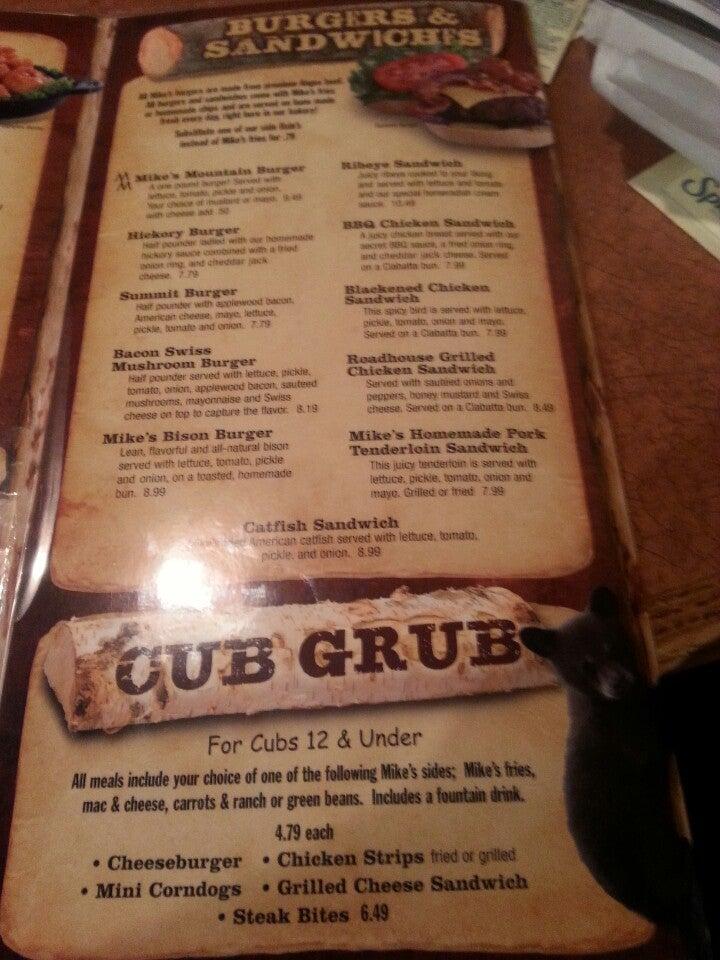 Menu at Montana Mike's Steakhouse, Anderson