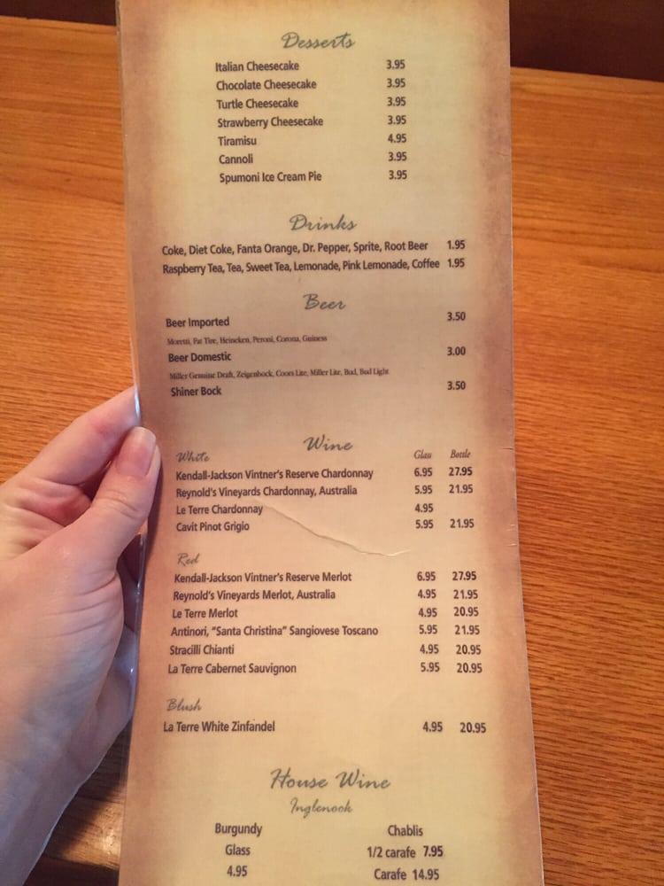 Menu at Fera's Pasta & Pizza pizzeria, Denton