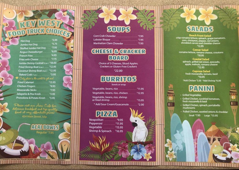 Menu at Key West Islip Beach pub & bar, Islip