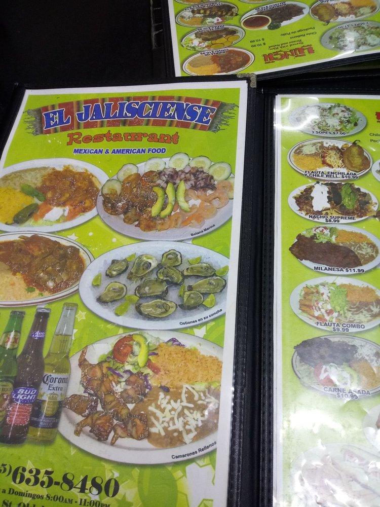 Menu at El Jaliscience restaurant, Oklahoma City, 816 SW 29th St