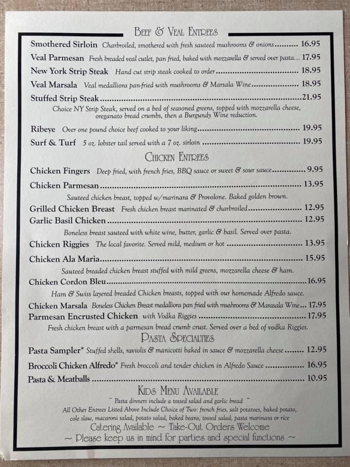 Menu at The Brass Tack restaurant, Frankfort