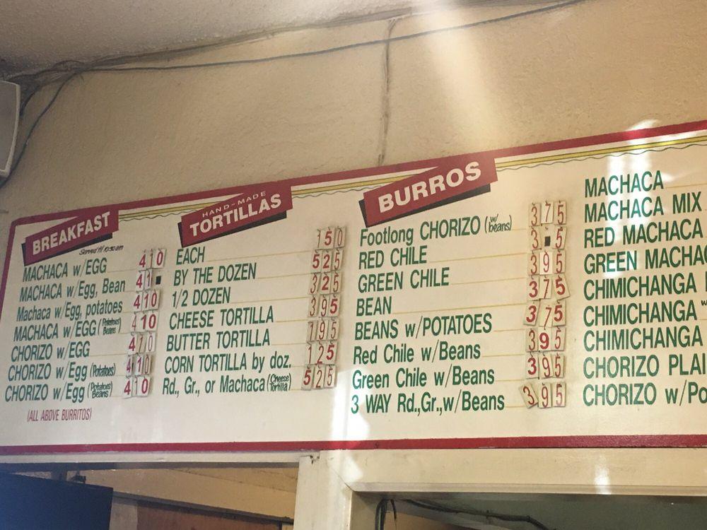 Carta del restaurante The Original Carolina's Mexican Food, Phoenix, E