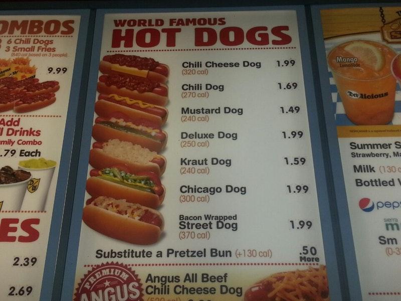 Menu At Wienerschnitzel Fast Food Burbank W Alameda Ave