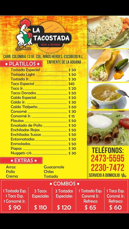 Menu at La Tacostada tacos, hamburguesas y más. restaurant, San Nicolás ...