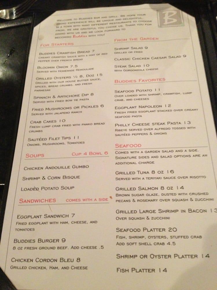 Menu at Buddies Bar & Grill, Hammond