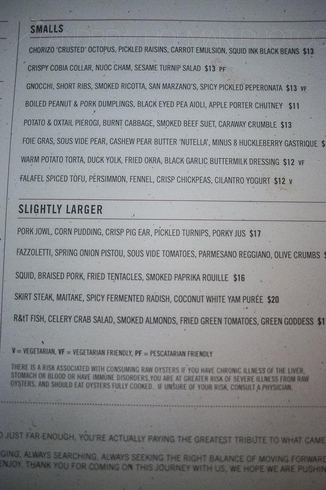 Menu At Rooster The Till Restaurant Tampa