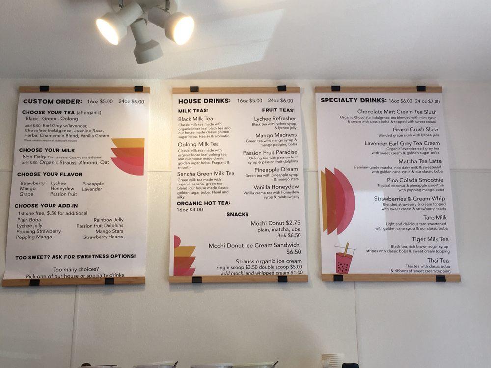 Menu at Bubbles Boba Tea, Sebastopol