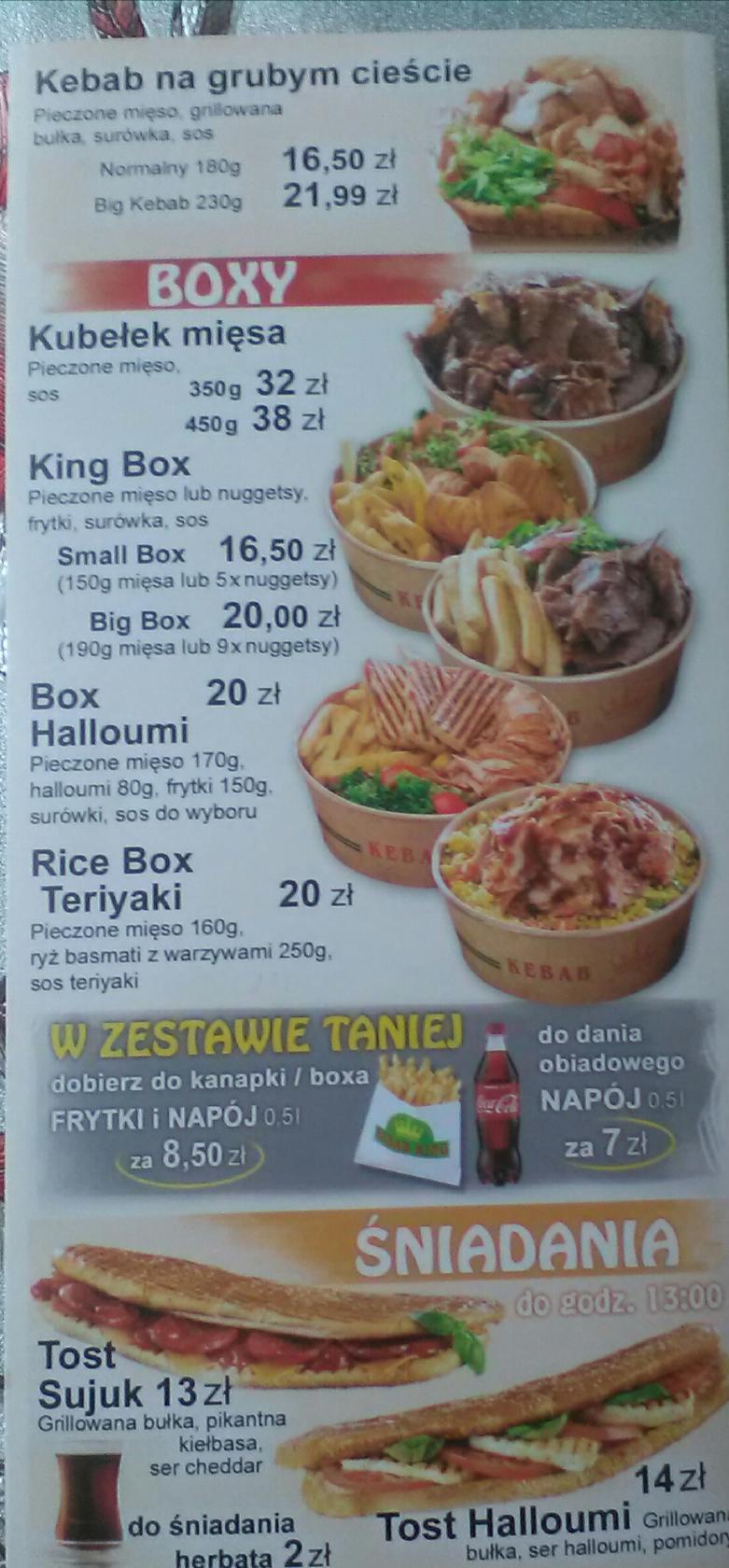 Menu At Kebab King Restaurant Ciechanow