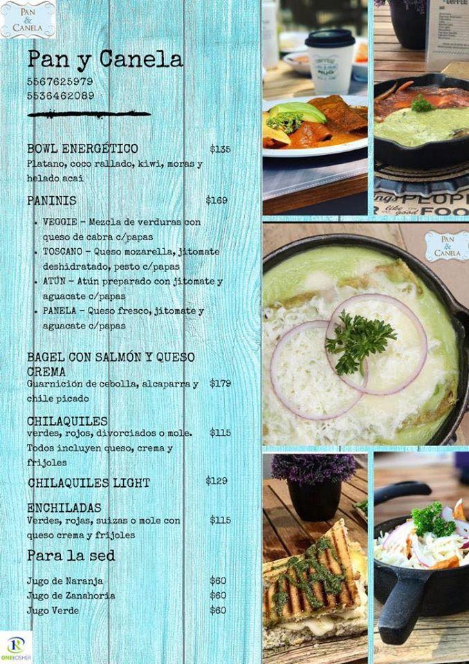 Carta del restaurante Pan Y Canela, Ciudad del México, Av. loma del la