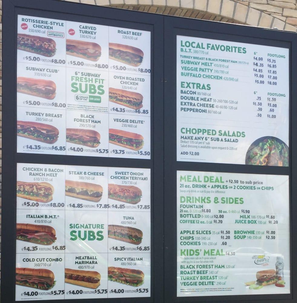 Subway menu & prices in USA 2023 – American Menu Prices