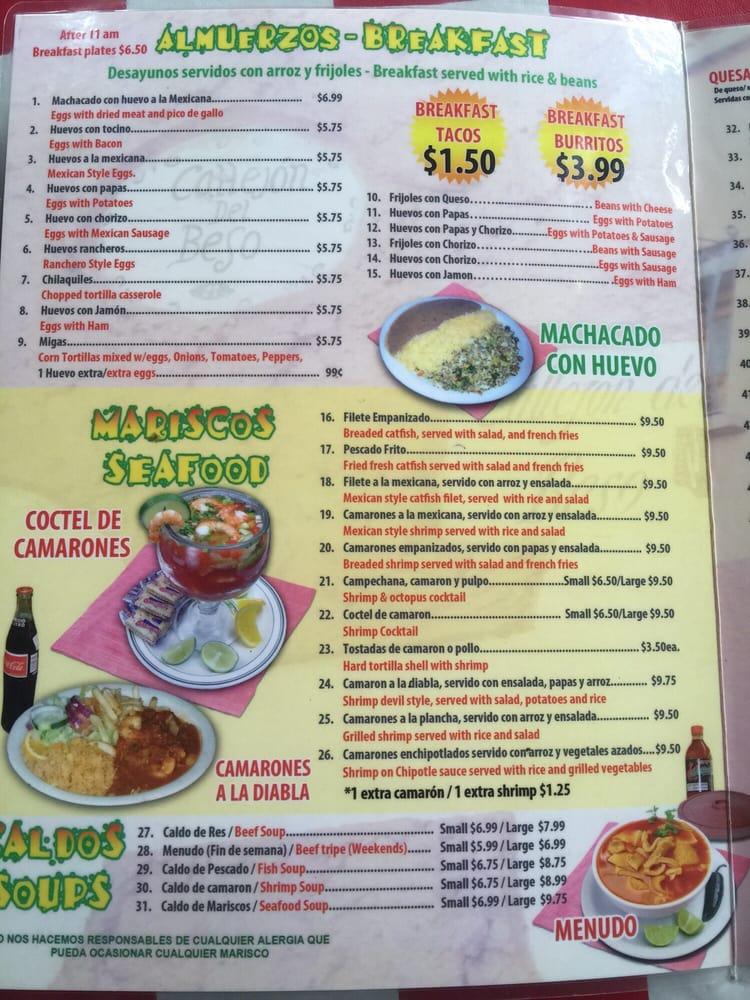 Menu at Magdaleno's Restaurant, Irving