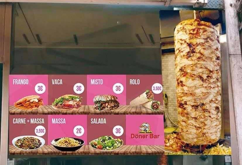Menu at Döner Kebab restaurant, Lisbon, Av. Alm. Reis 136B
