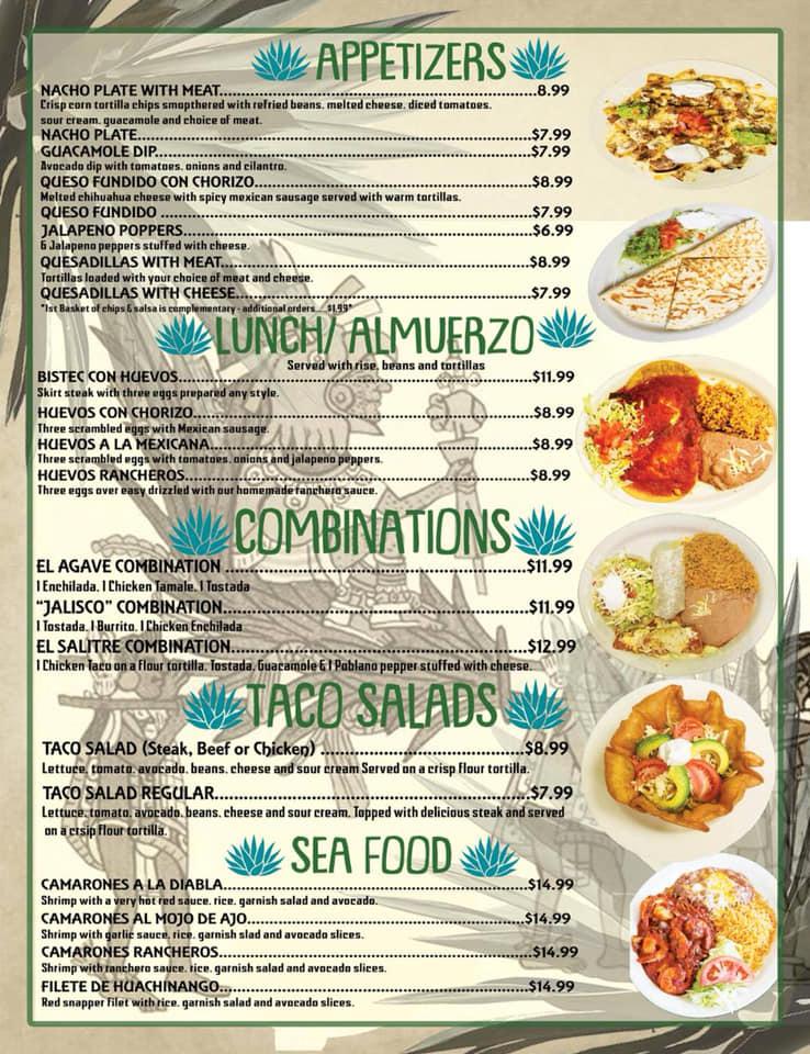 Menu at El Agave Mexican Restaurant LLC, Hoffman Estates