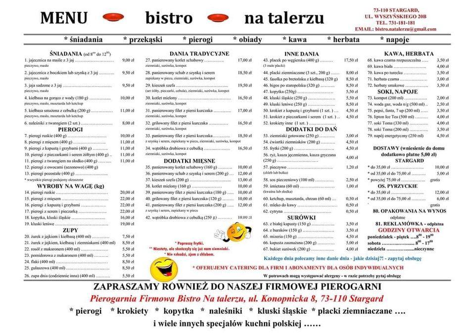 bistro na talerzu stargard