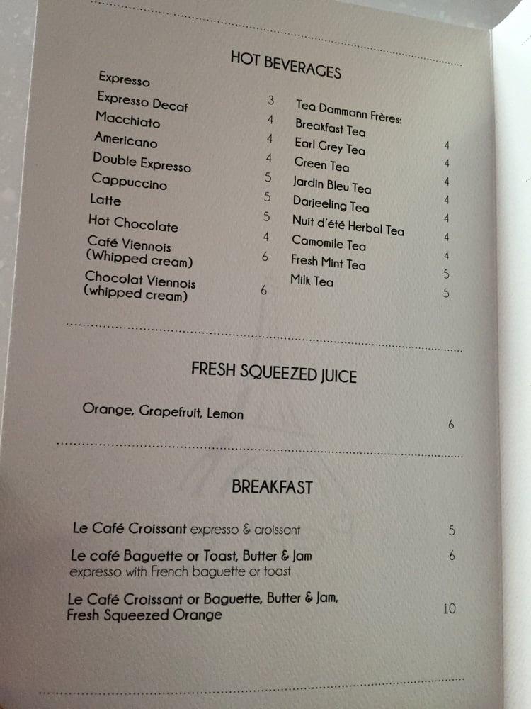 Menu at Le Petit Paris pub & bar, Los Angeles