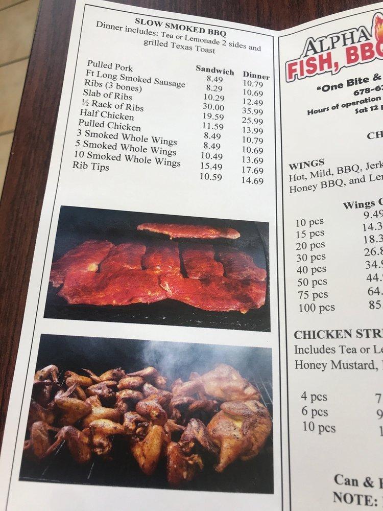 Menu at Alpha Omega Fish BBQ More USA