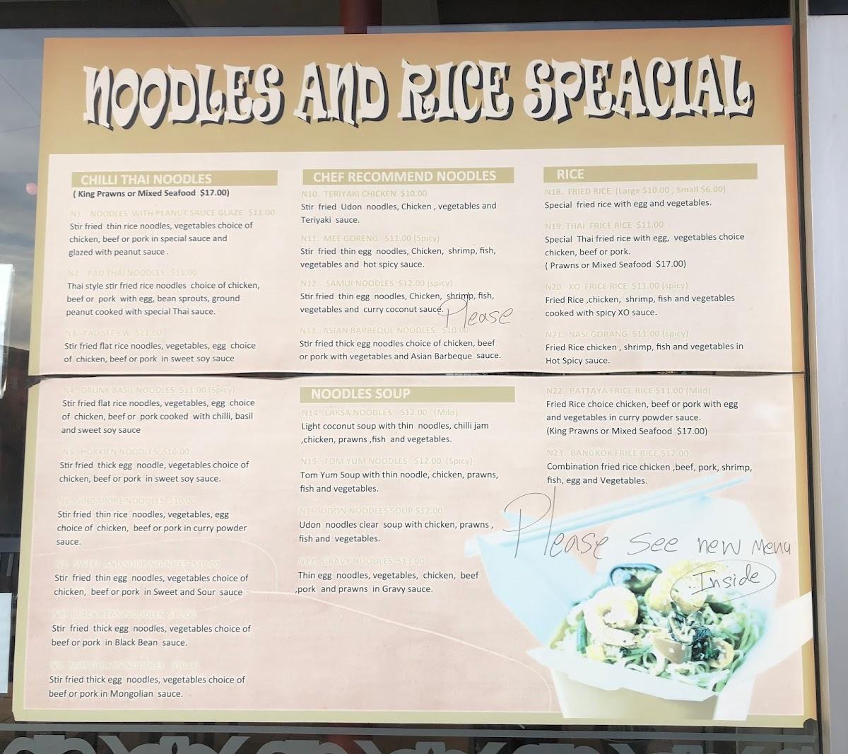 Menu at Chilli Thai Kyabram restaurant, Kyabram