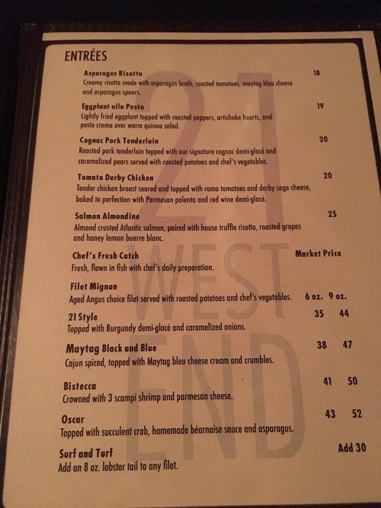 Menu At 21 West End Pub And Bar Fort Smith